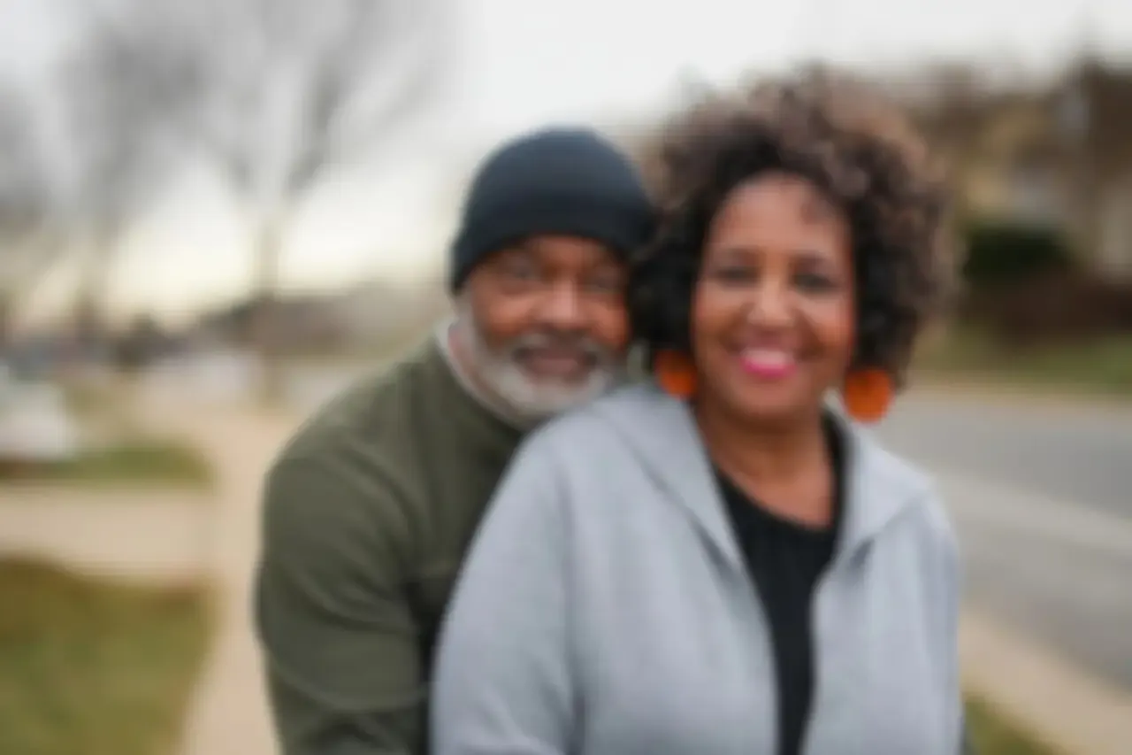 Blurry old couple photo