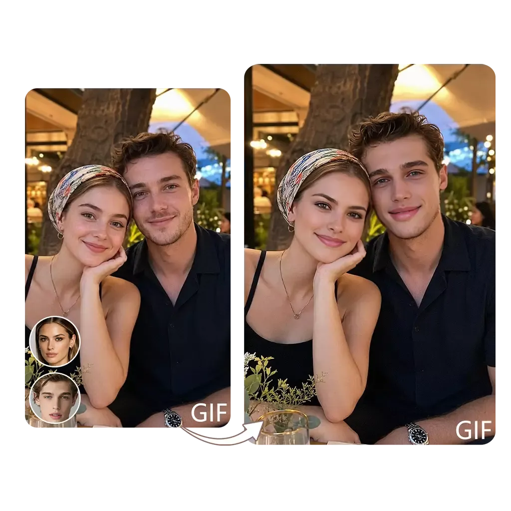 AI Multi-Face GIF Face Swap Feature Demonstration