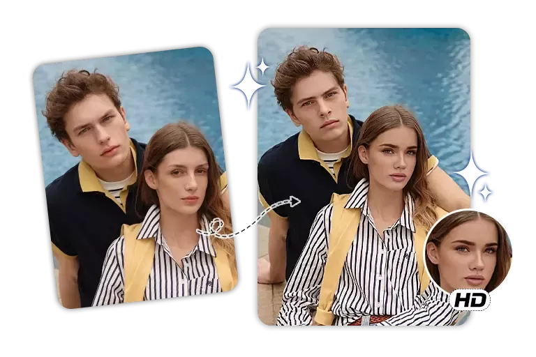 Perfect high-quality multiple face swap for group photo